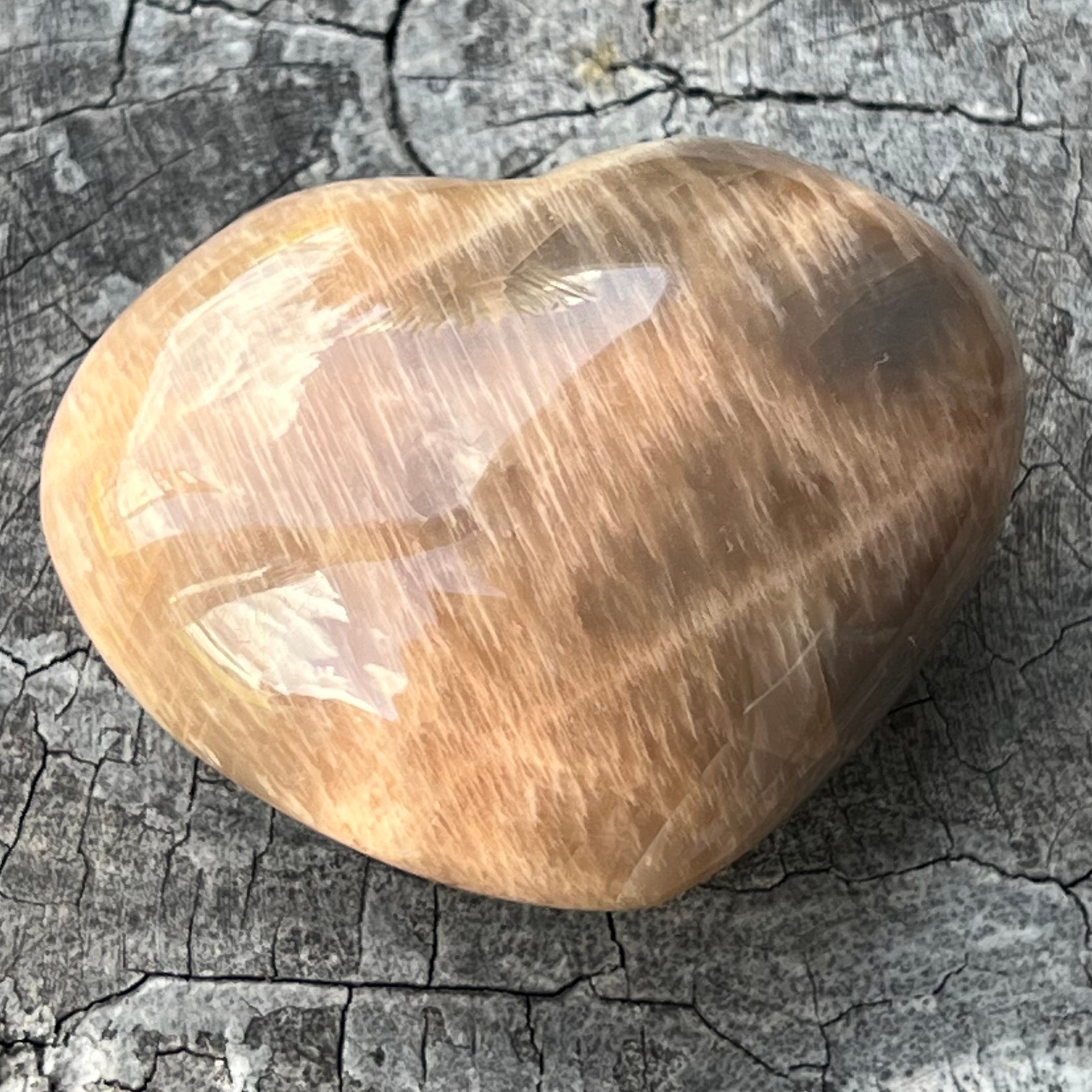 Peach Moonstone Heart