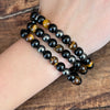 Hematite, Obsidian & Tiger Eye ~ Triple Protection Triple Wrap Bracelet or Necklace combo