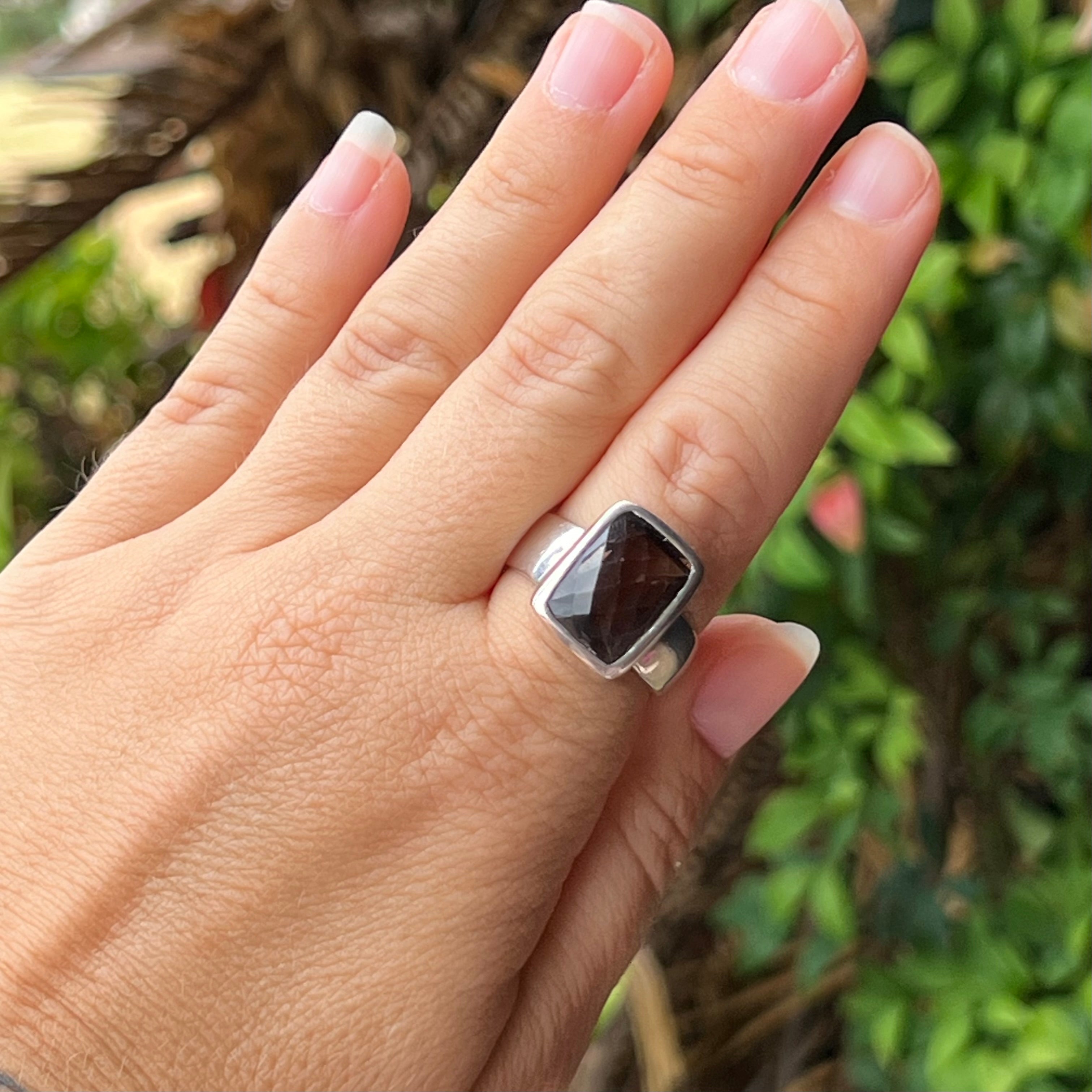 Smokey Quartz ~ Sterling Silver Ring ~ Size 9.5