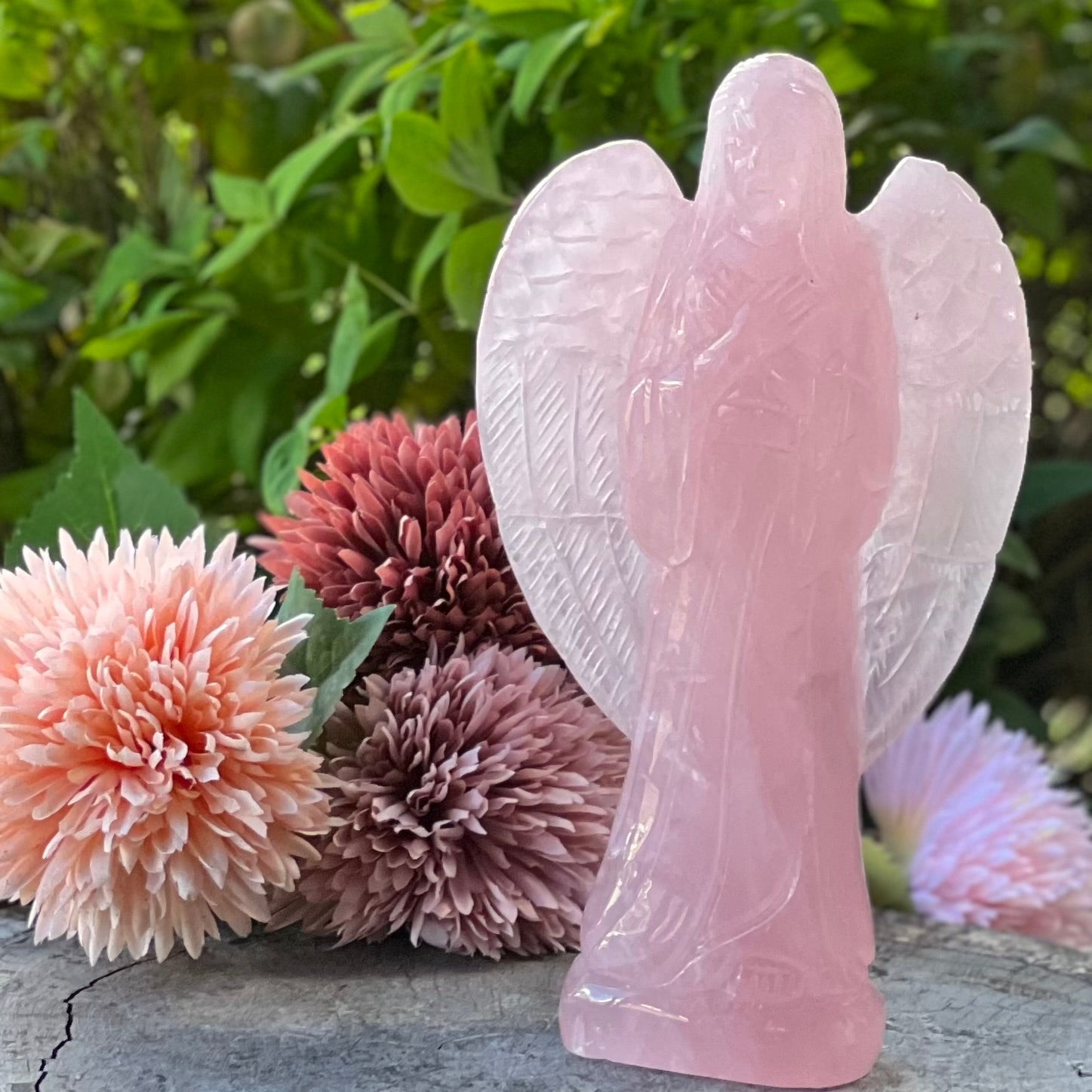 Rose Quartz Memorial Angel