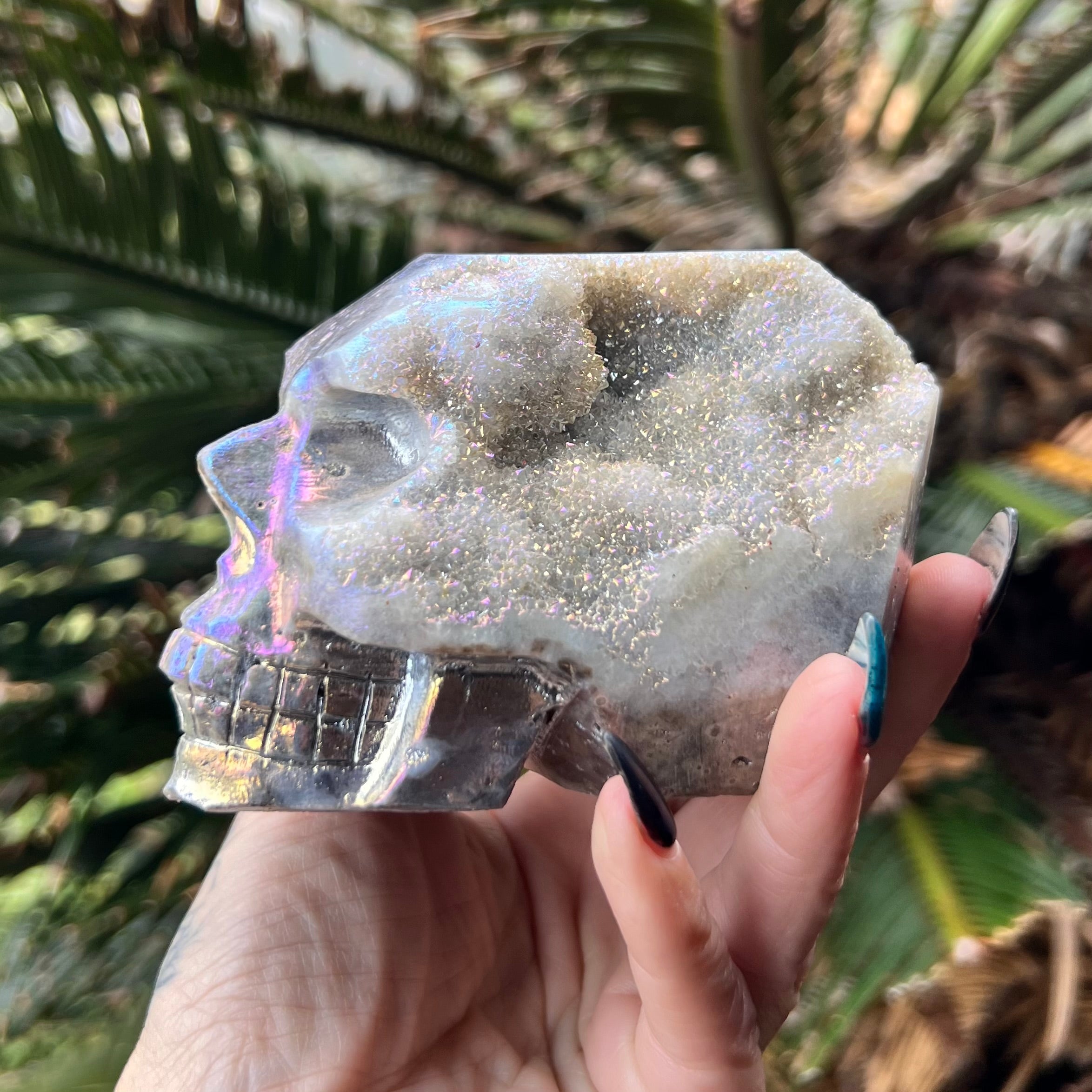 Electroplated Sphalarite Skull Carving
