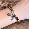 Tiger Eye Courage & Strength Bracelet with Celestial Crescent Moon Charm