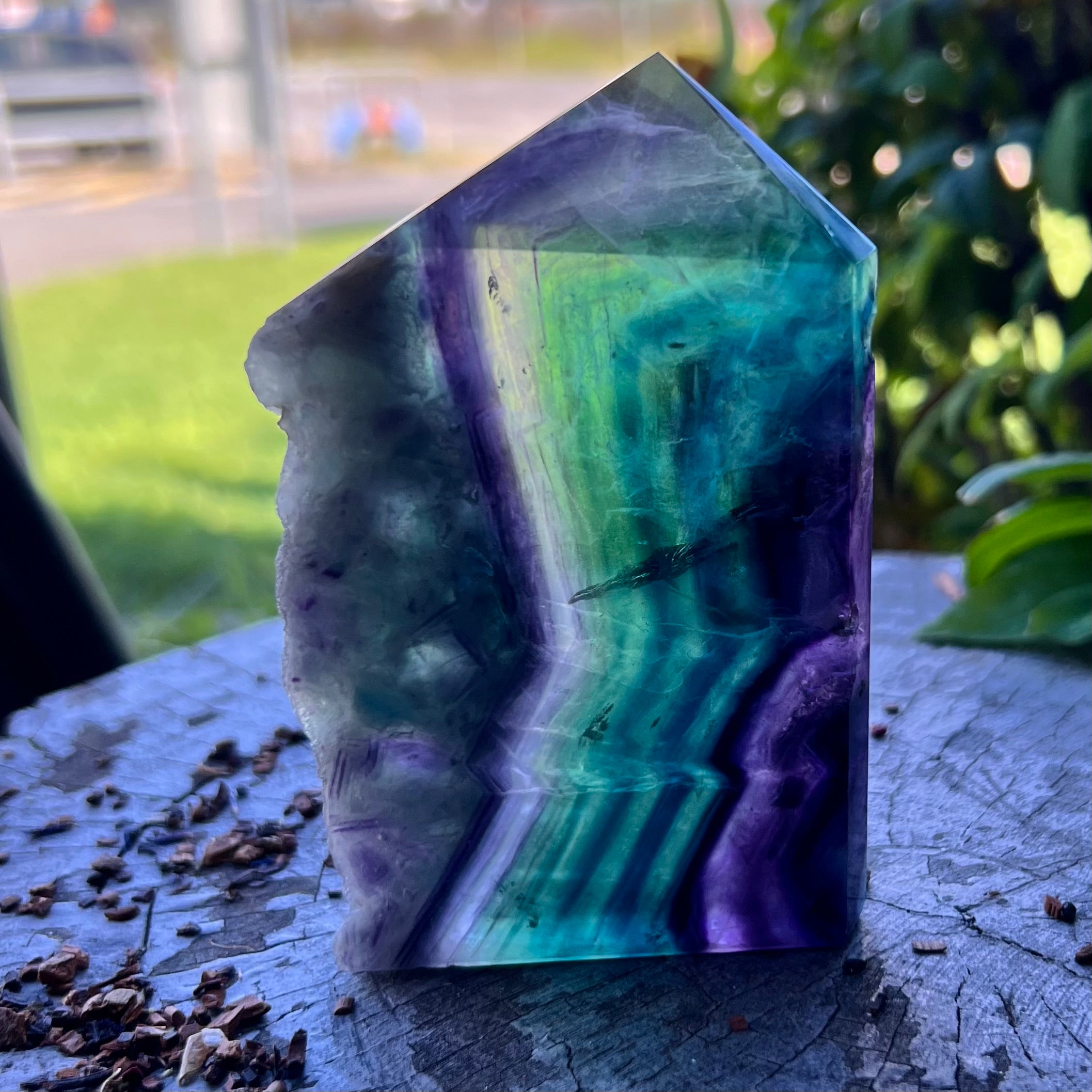Rainbow Fluorite Semi Raw Generator Tower (3)