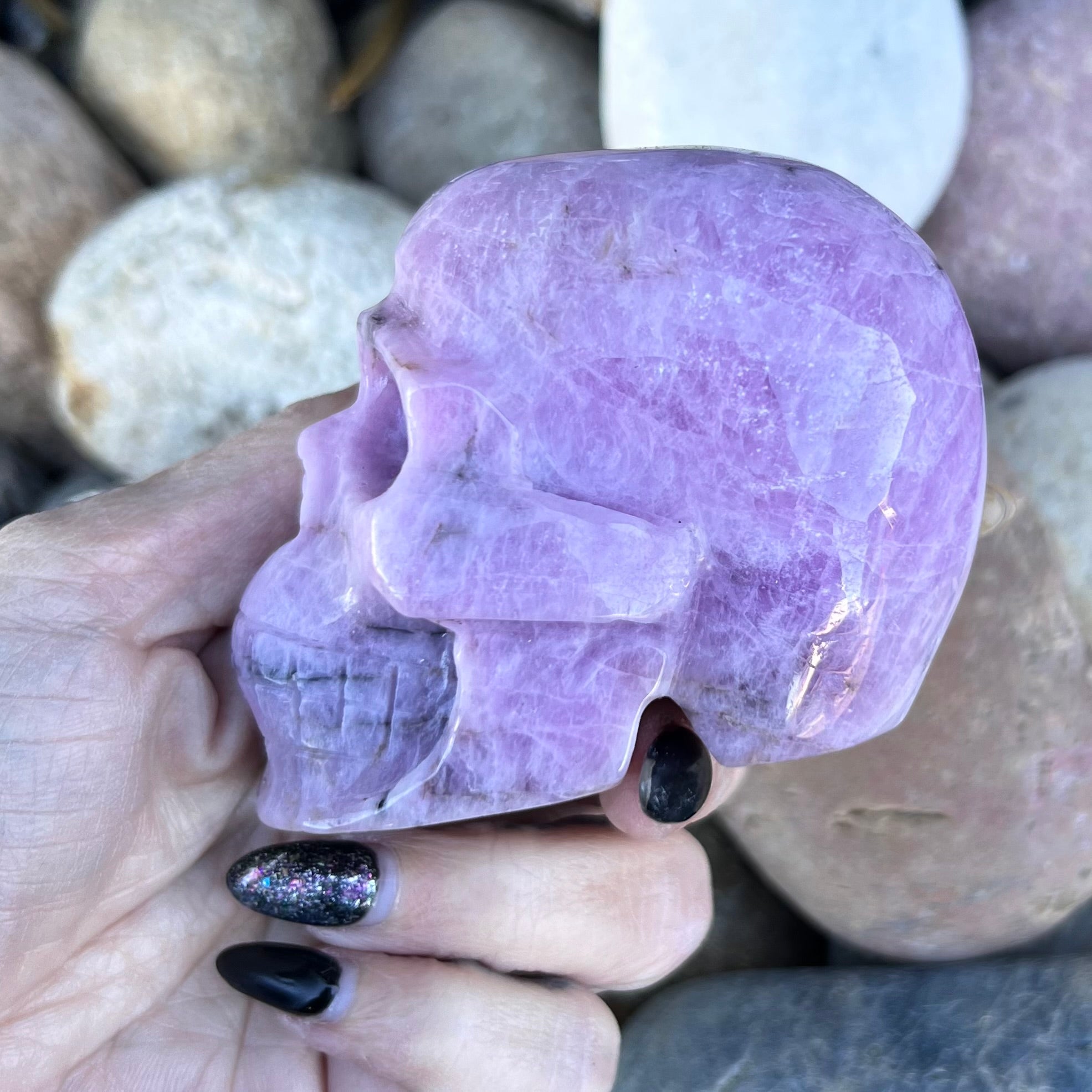 Kunzite Skull ~ Specialty Crystal Carving