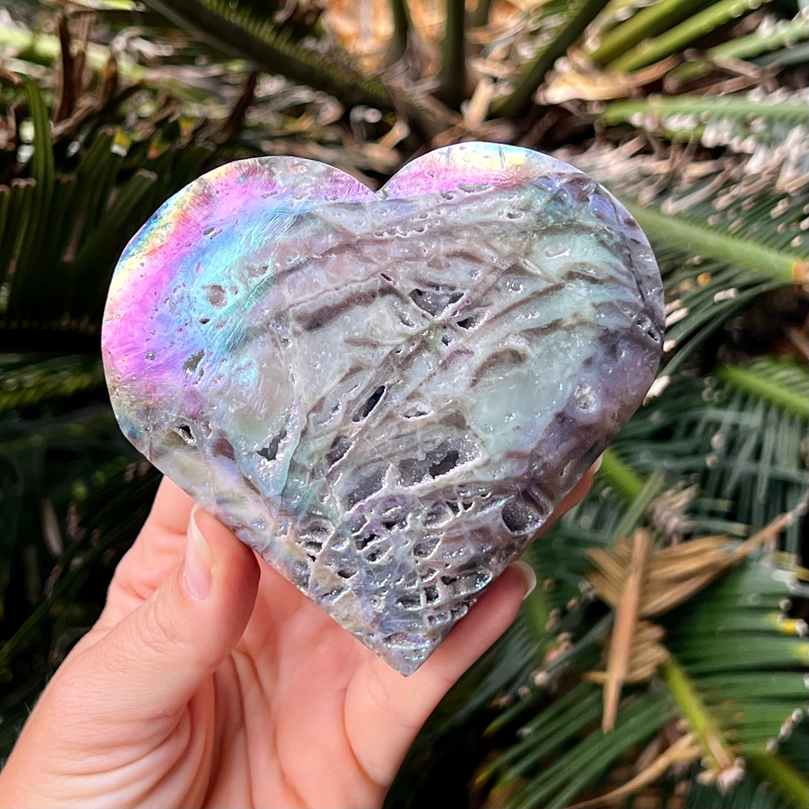 Sphalerite Heart Carving on Stand