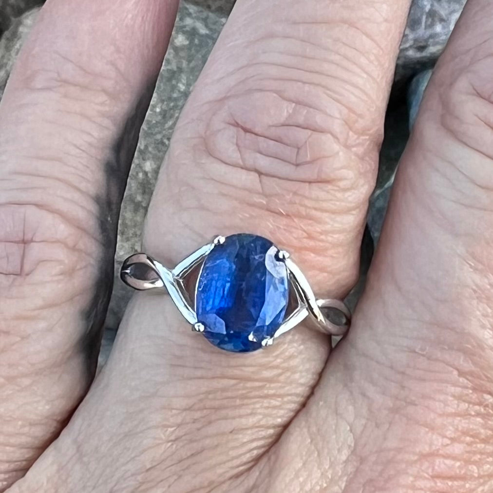 Blue Kyanite Sterling Silver Ring ~ 6