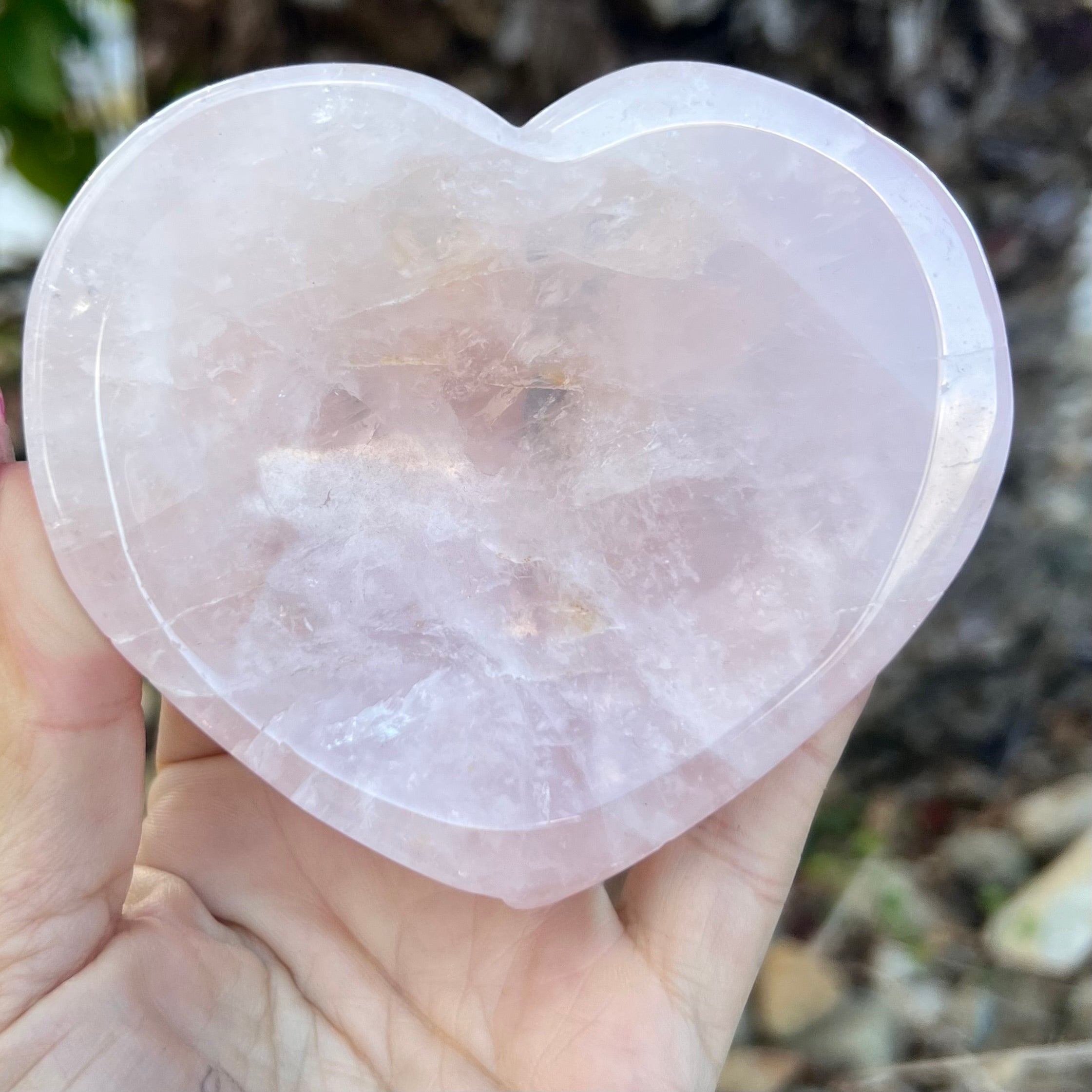 Rose Quartz Heart Trinket Bowl