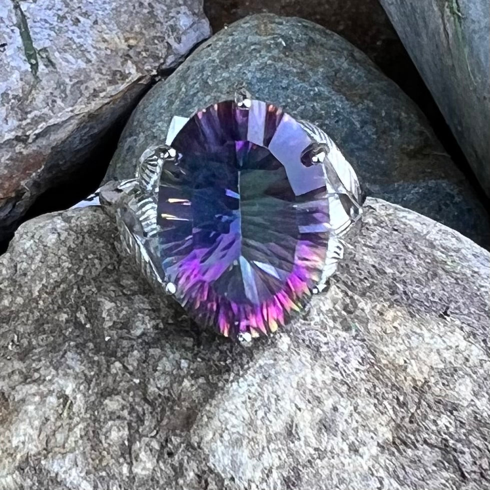 Mystic Topaz ~ Sterling Silver Ring ~ size 9