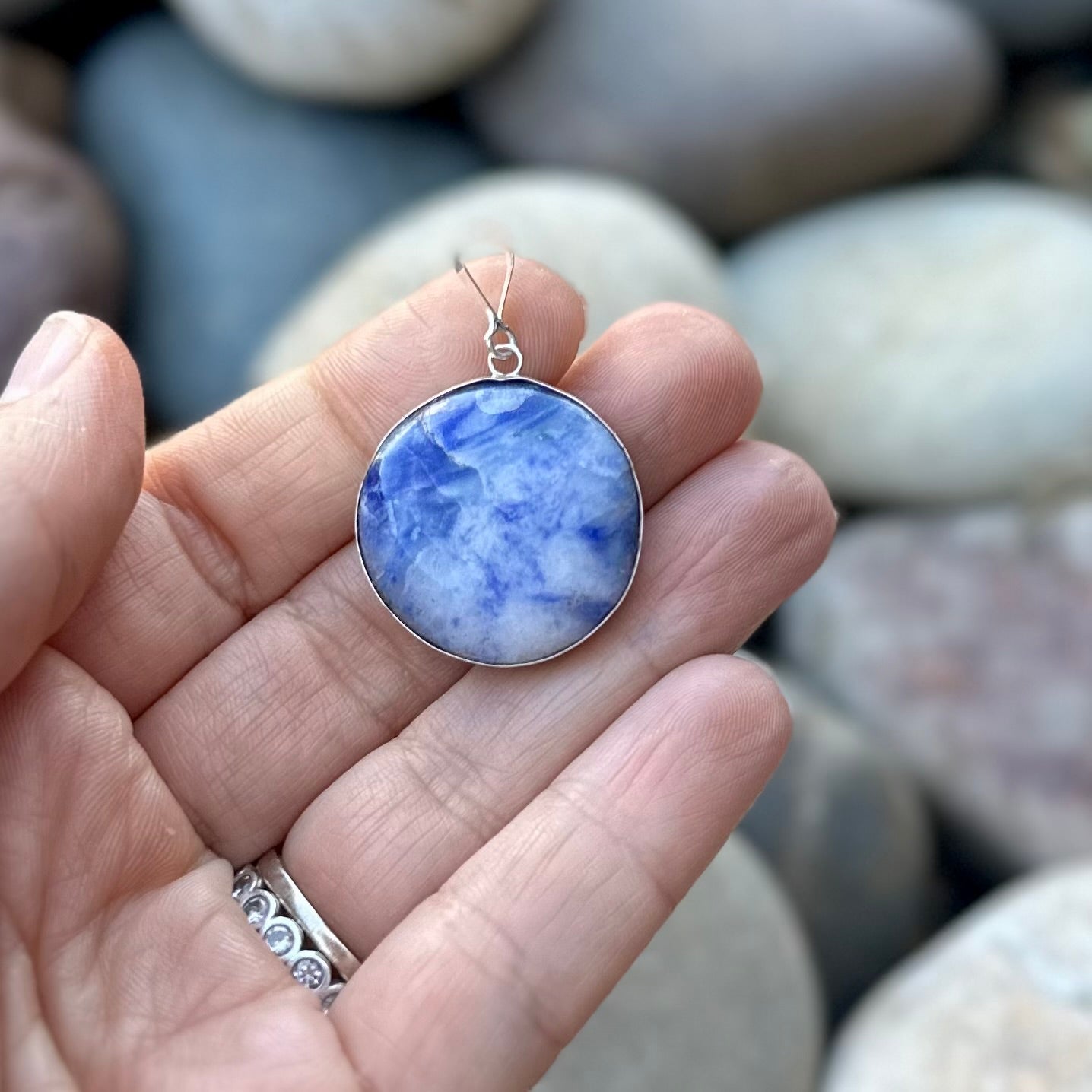 Round Dumortierite Pendant