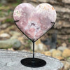 Pink Amethyst Heart on Stand