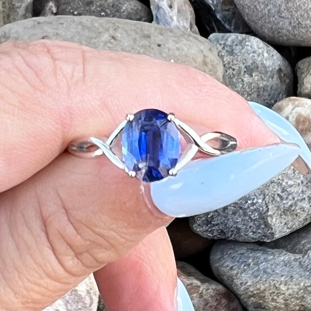 Blue Kyanite Sterling Silver Ring ~ 10