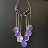 Amethyst ~ Dyed Agate ~ Crescent Moon ~ Silver