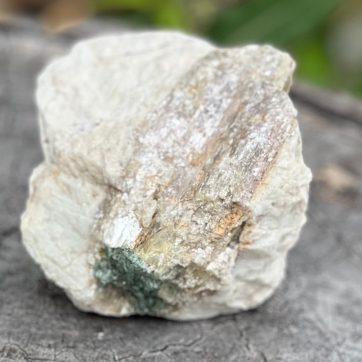 Natural Green Tourmaline & Mica on Matrix