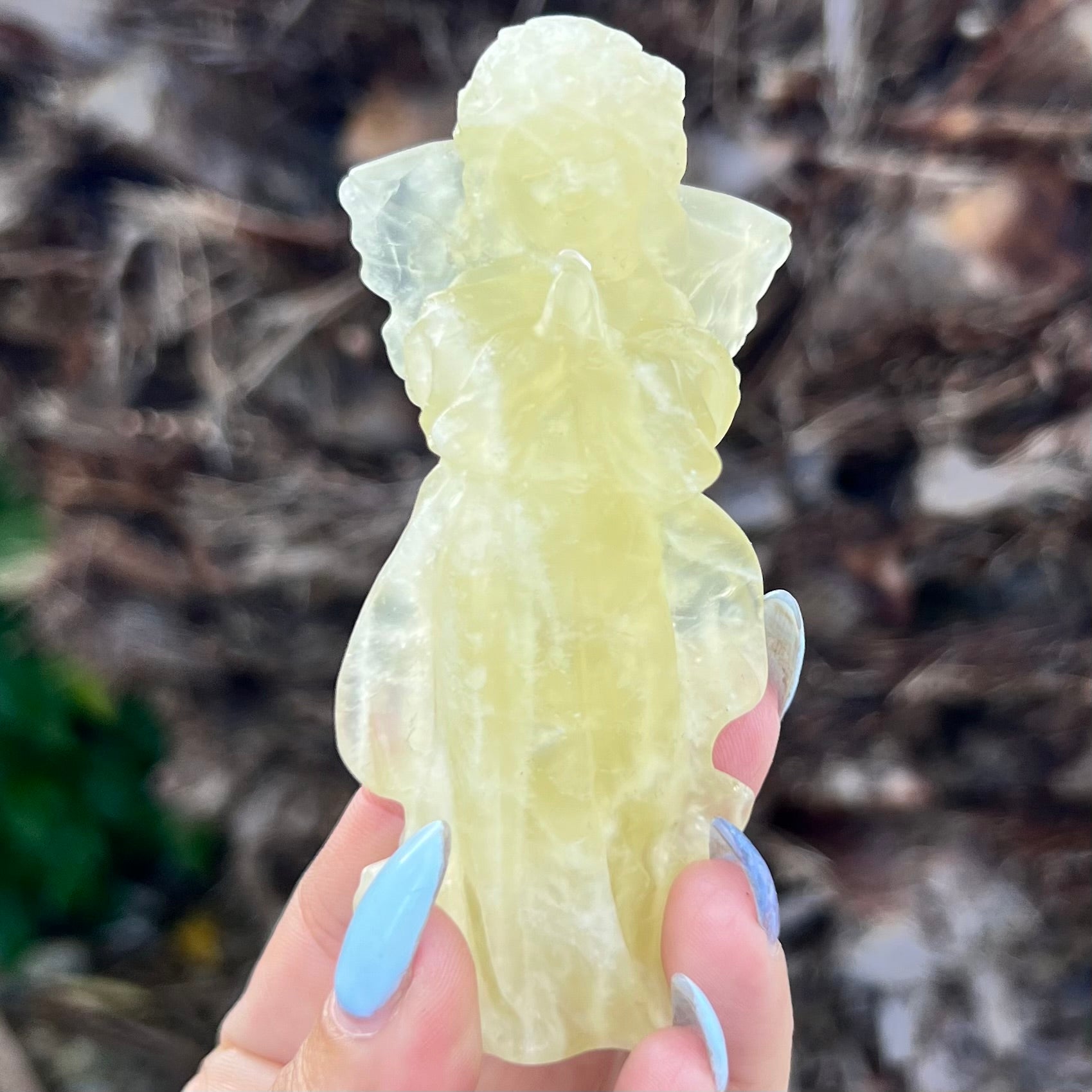 Memorial Angel ~ Citrine Quartz Carving