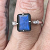 Labradorite with Topaz ~ Sterling Silver Ring ~ Size 6
