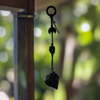 Triple Black Obsidian Macrame Crystal Hanger