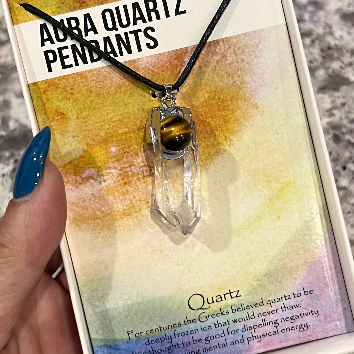 Aura Quartz Crystal Necklace