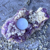 Amethyst with Calcite Tea Light Candle Holder
