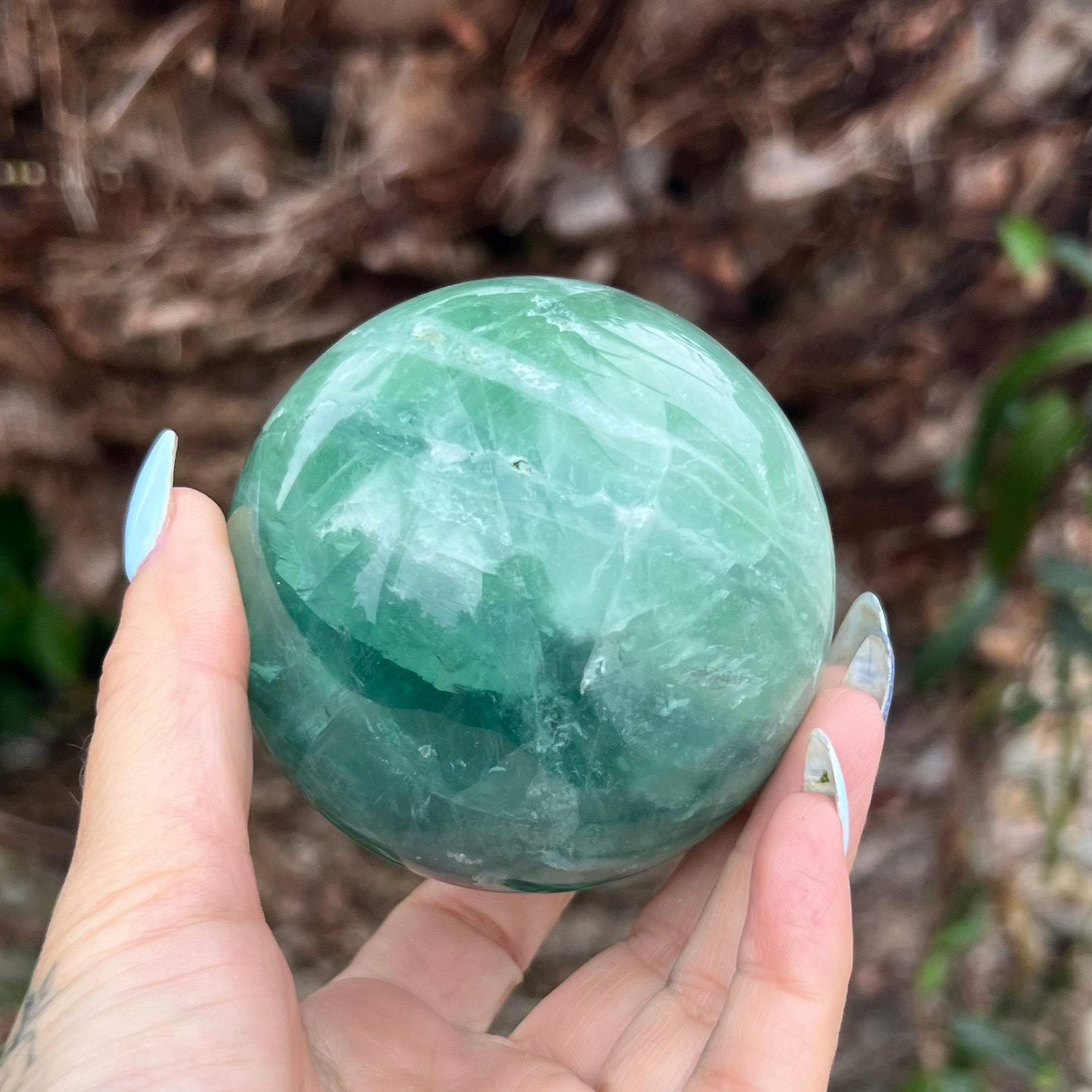 Green Fluorite Sphere