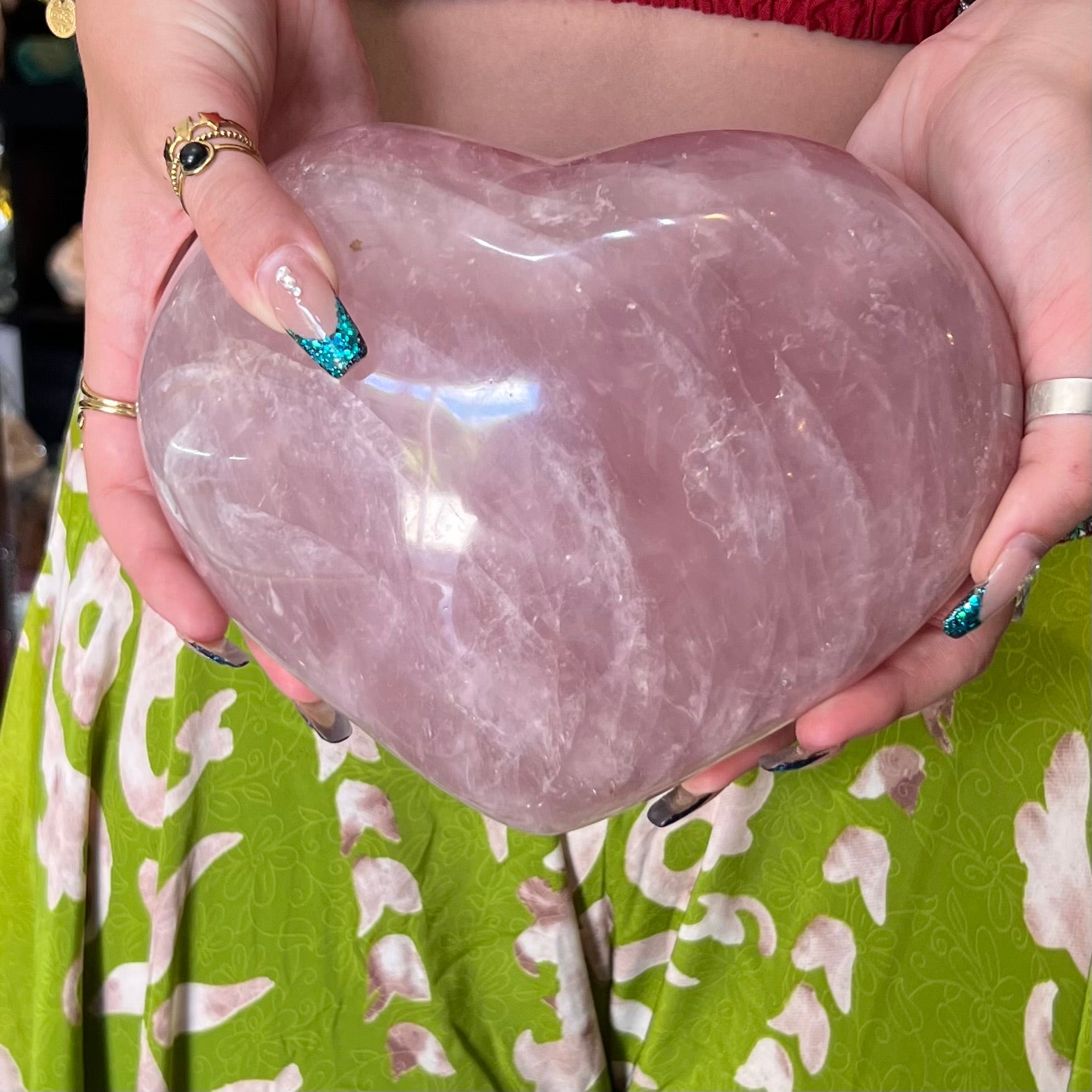 Huge Rose Quartz Puffy Heart