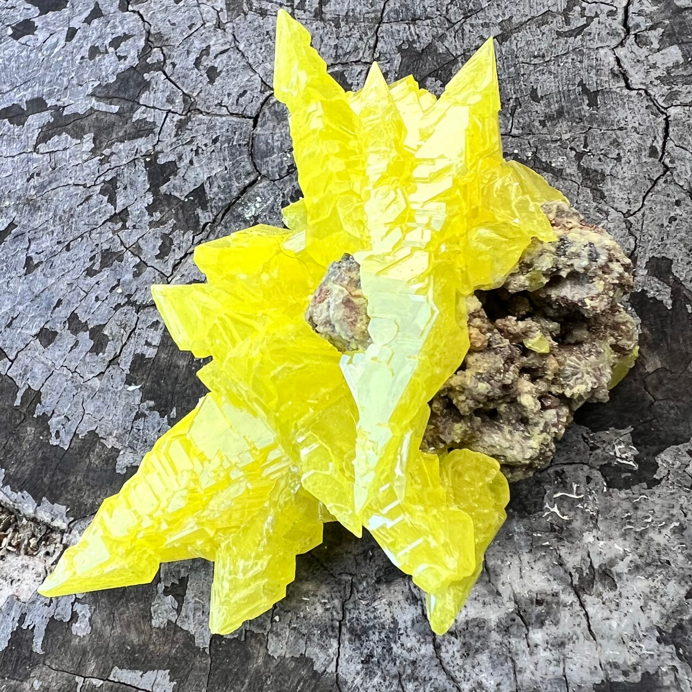 Sulphur Quartz Specimen