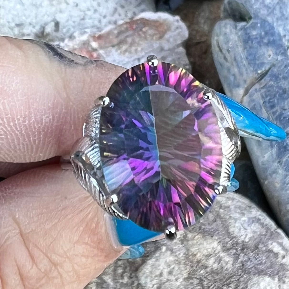 Mystic Topaz ~ Sterling Silver Ring ~ size 9