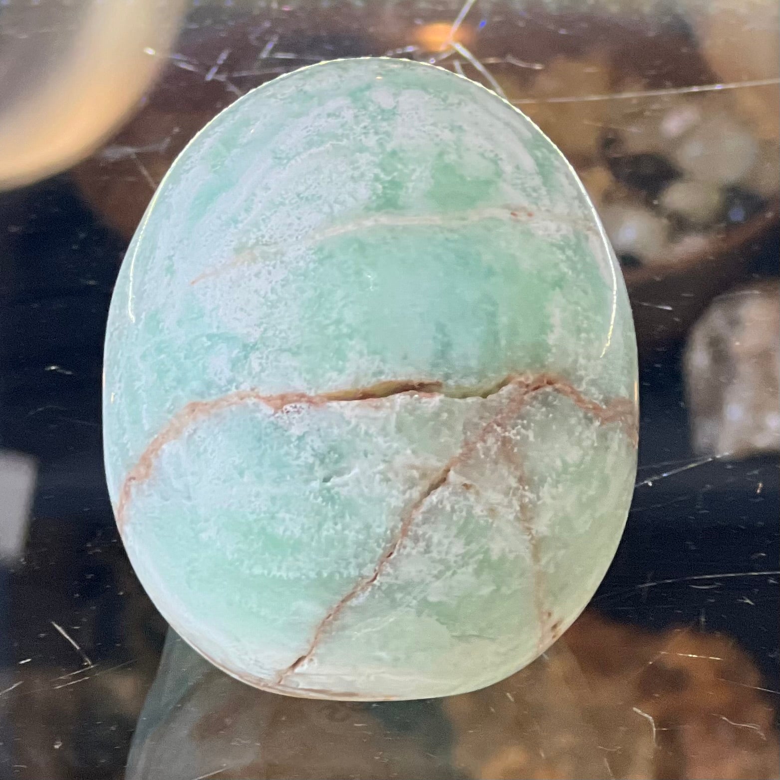 Pistachio Calcite Skull Carving