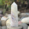 Pink Amethyst and Flower Agate Tower