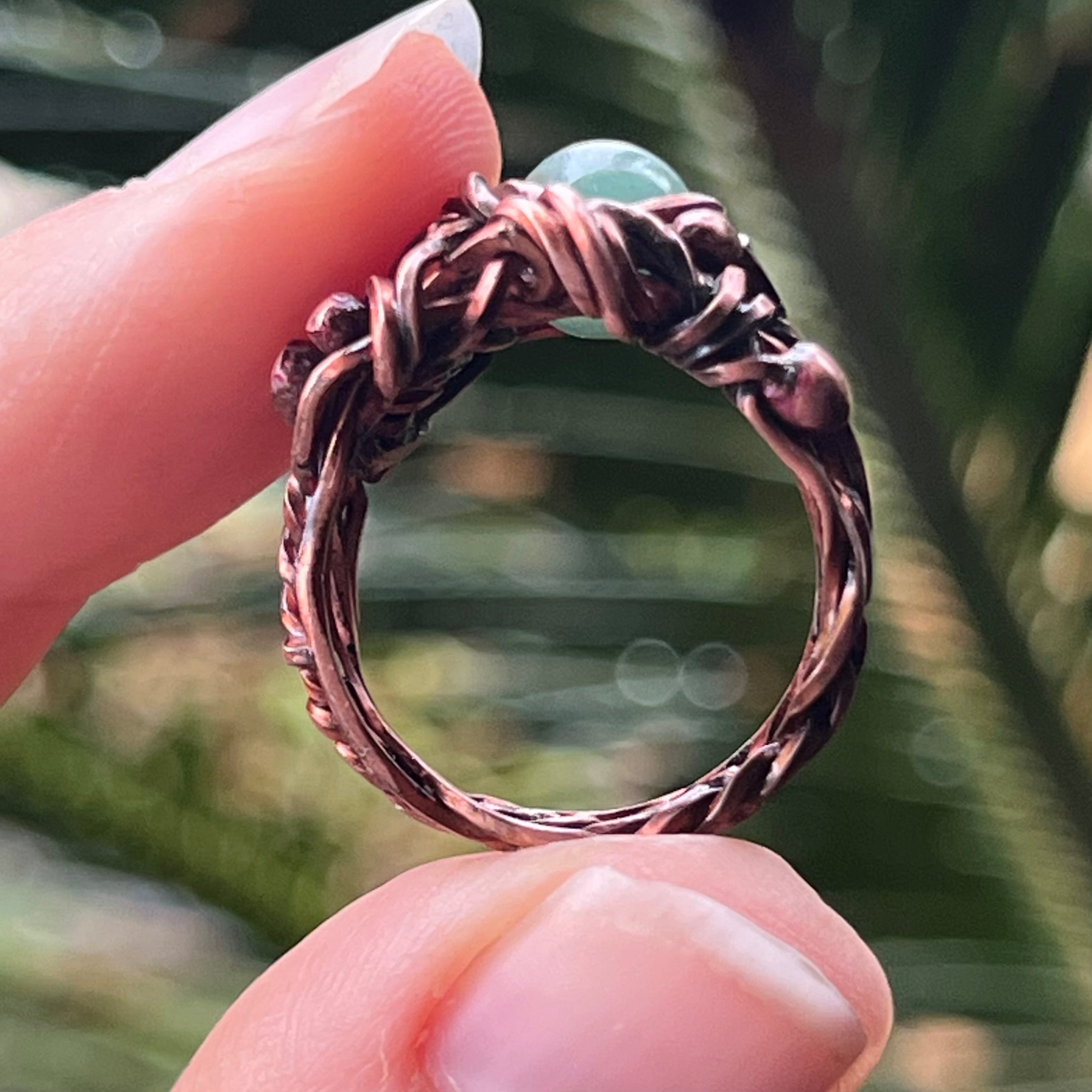 Muse Forged ~ Artesian Green Aventurine Ring ~ Size 6