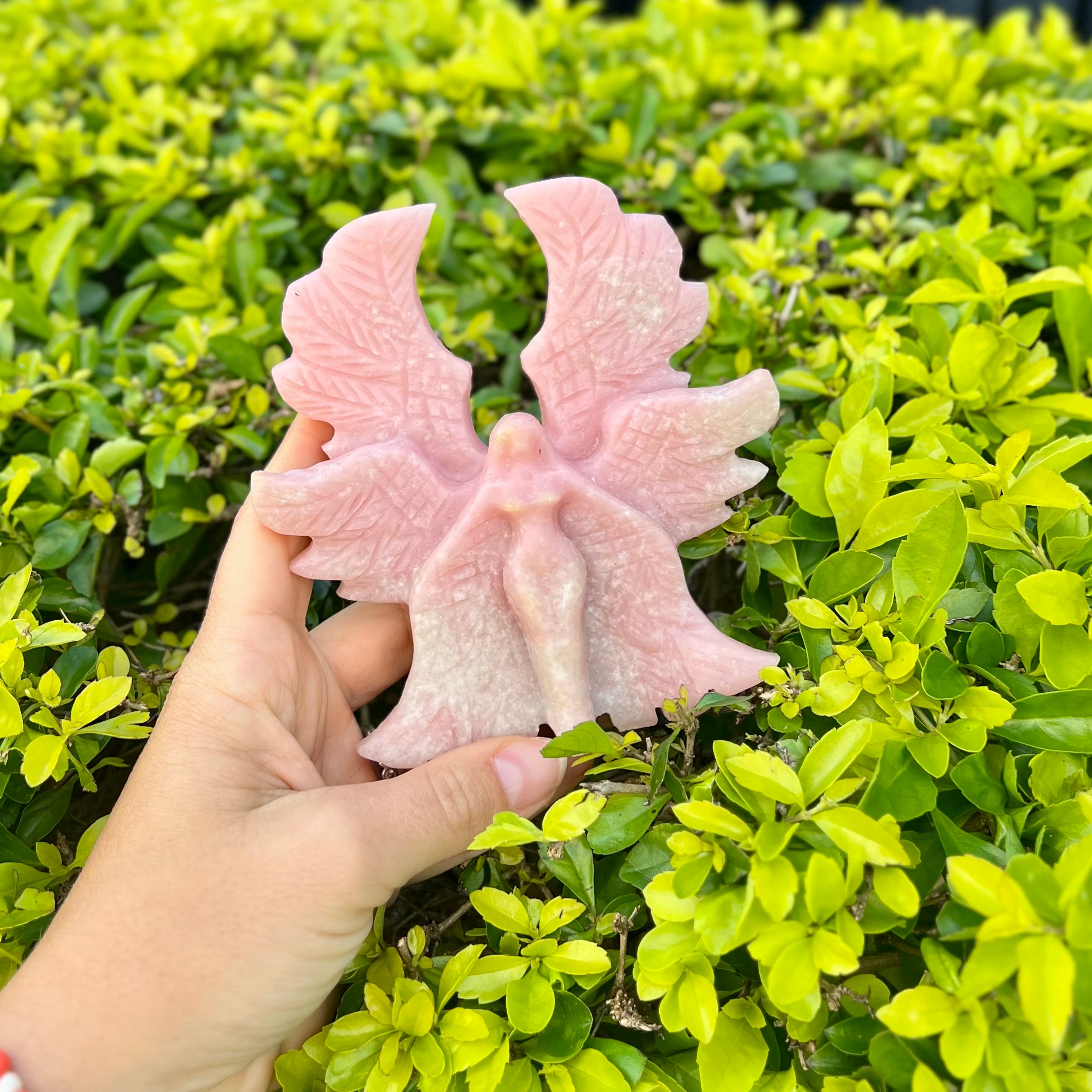 Pink Opal Goddess of Compassion Carving (2)
