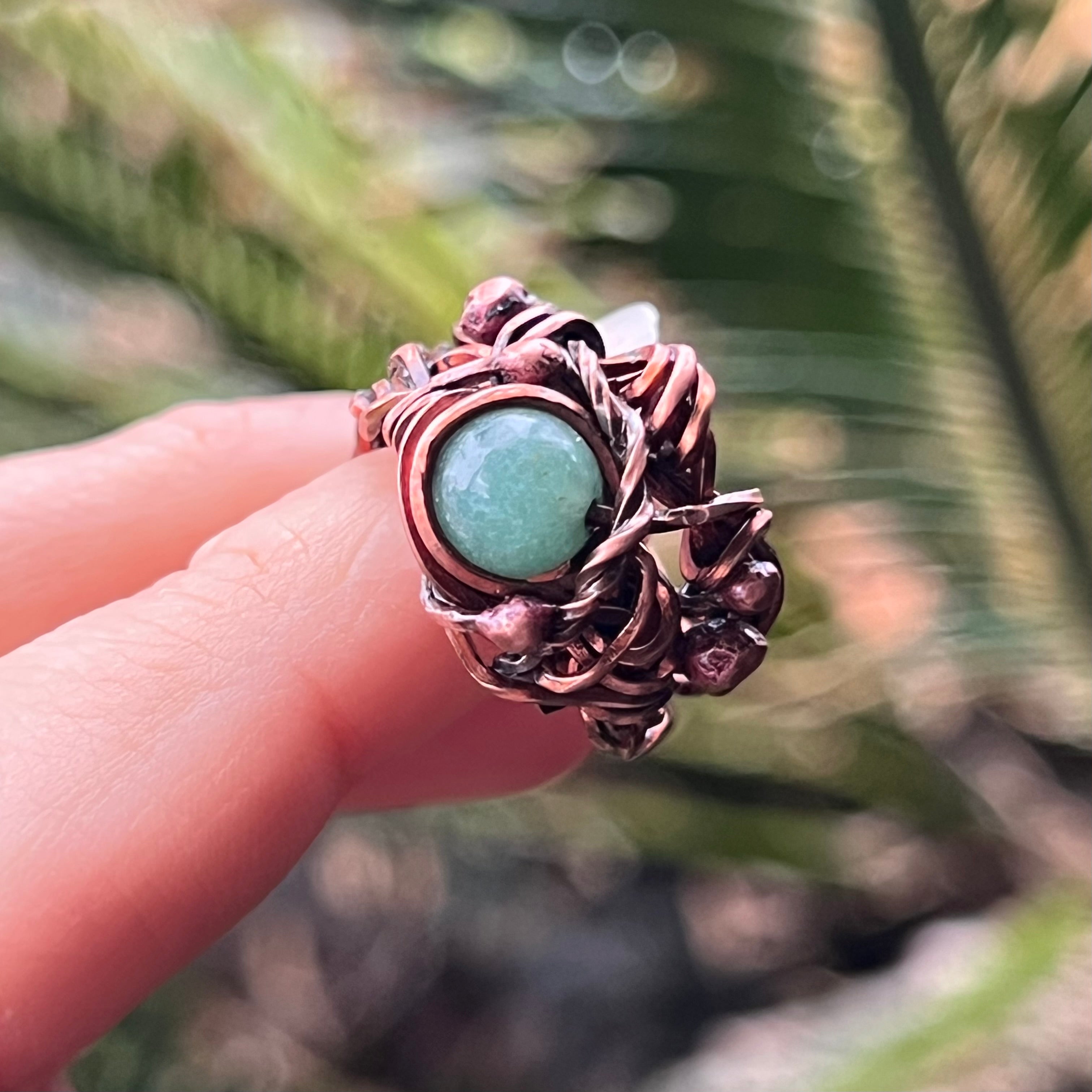 Muse Forged ~ Artesian Green Aventurine Ring ~ Size 6