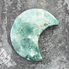 Moss Agate Crescent Moon Carving