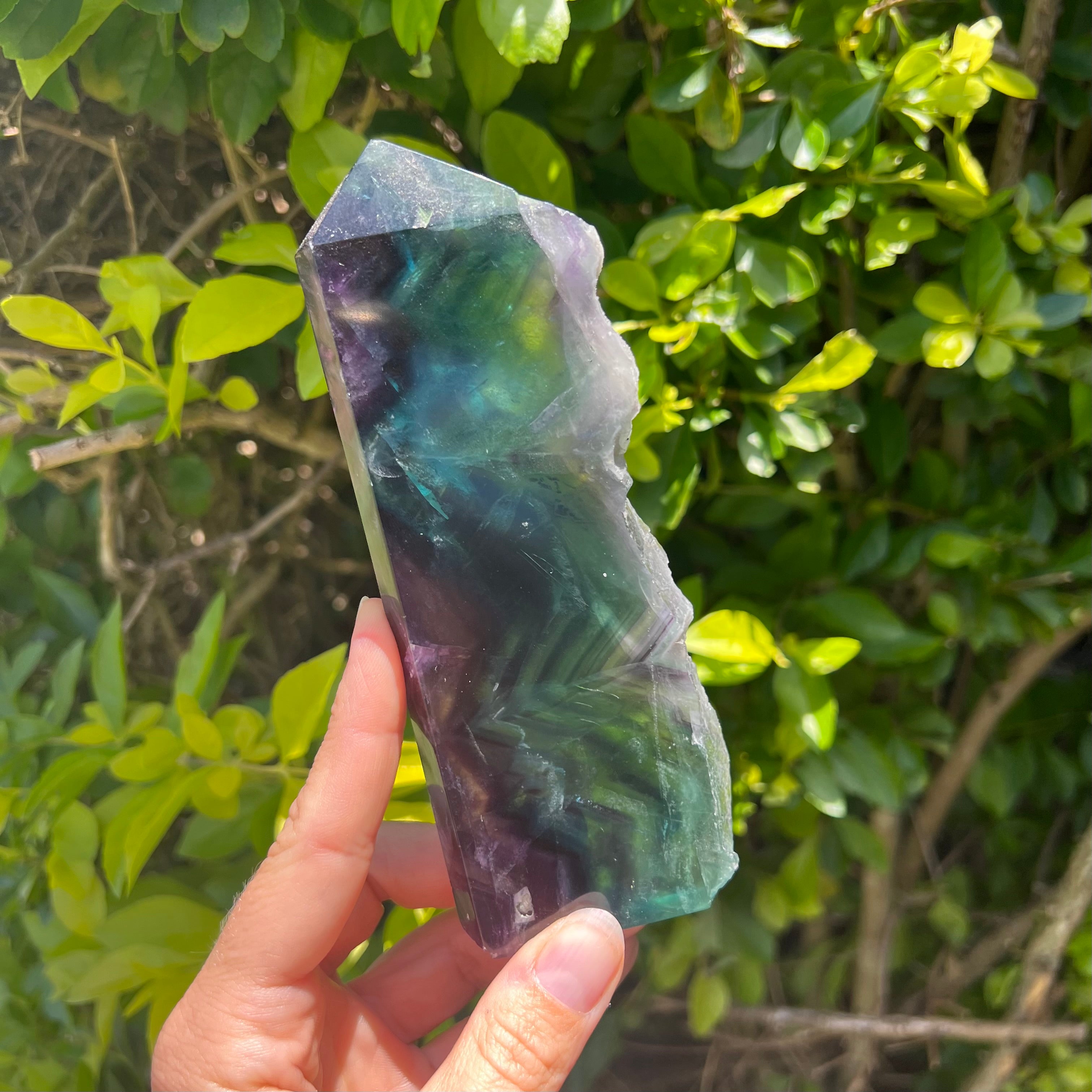 Rainbow Fluorite Semi Raw Generator Tower
