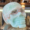 Pistachio Calcite Skull Carving