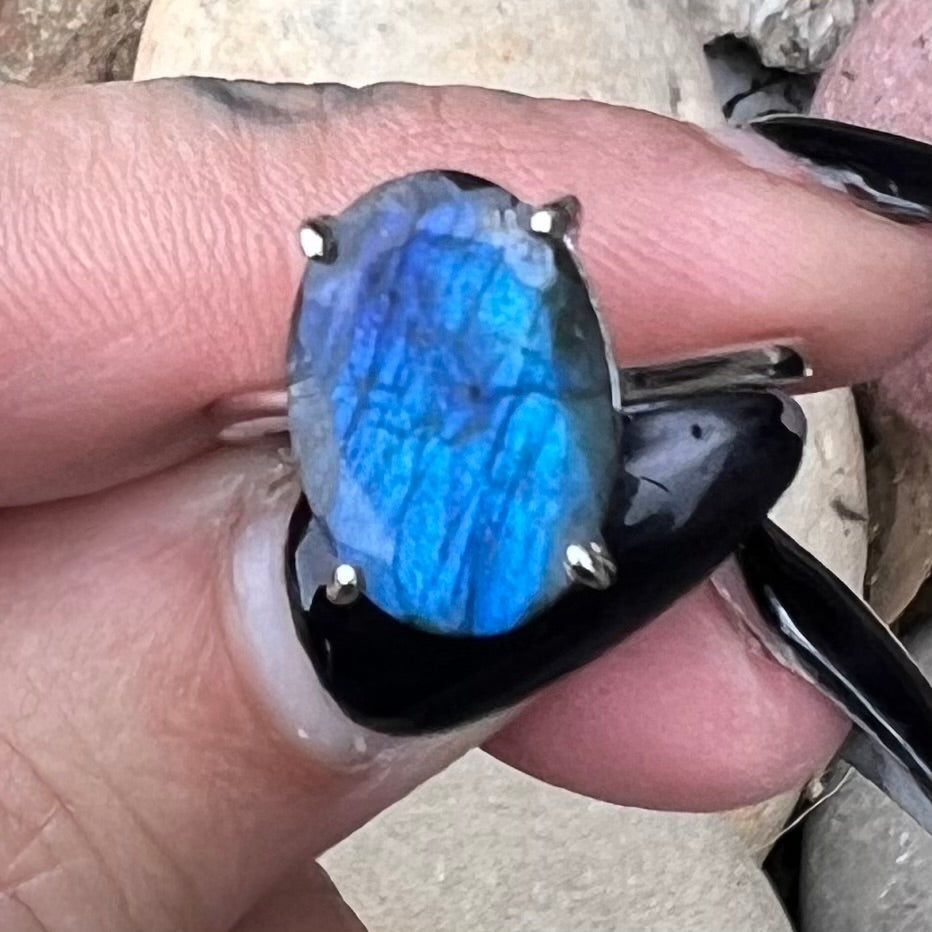 Labradorite ~ Sterling Silver Ring ~ Size 7