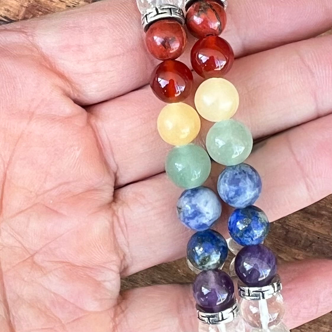 Chakra & Clear Quartz Bracelet