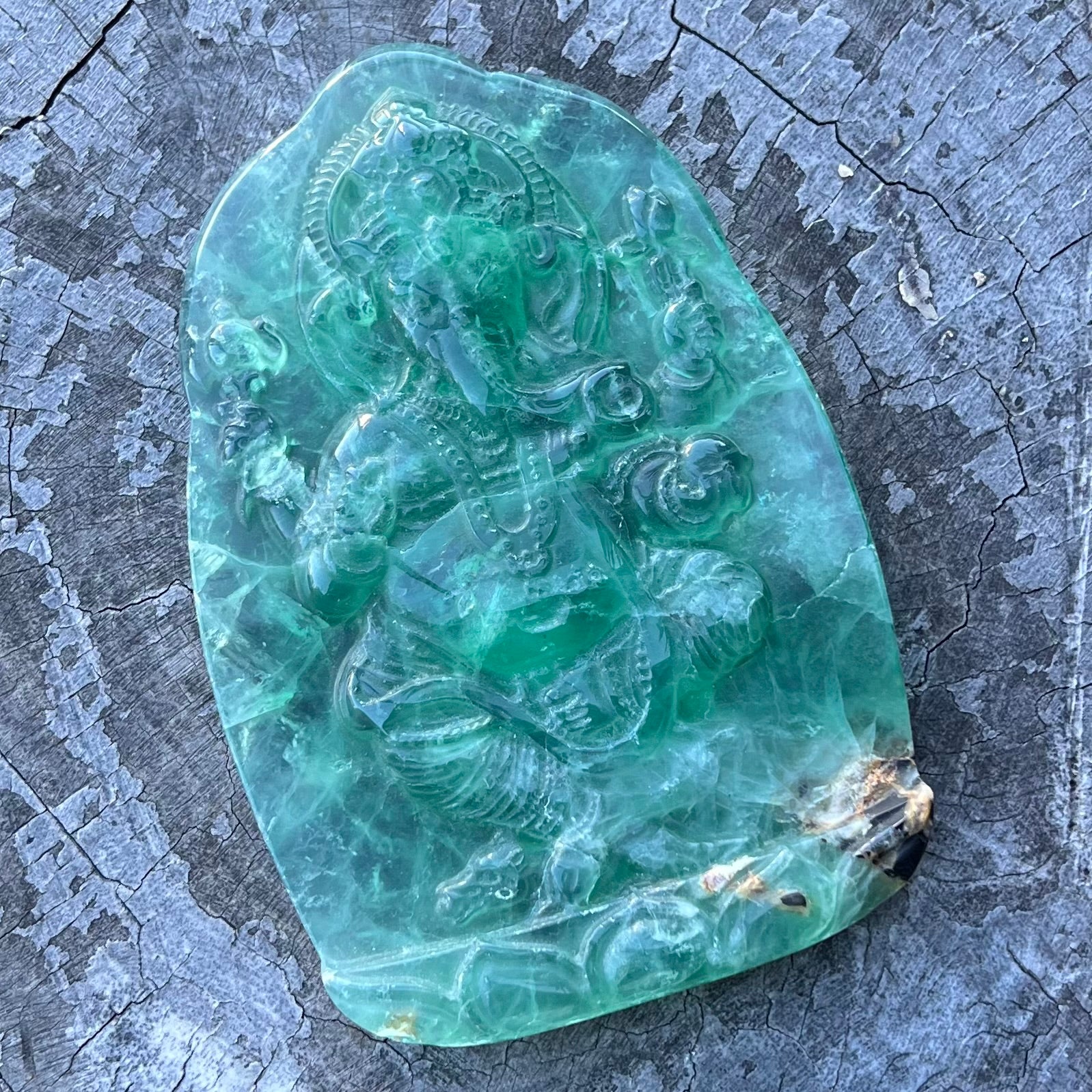 Green Fluorite Ganesh