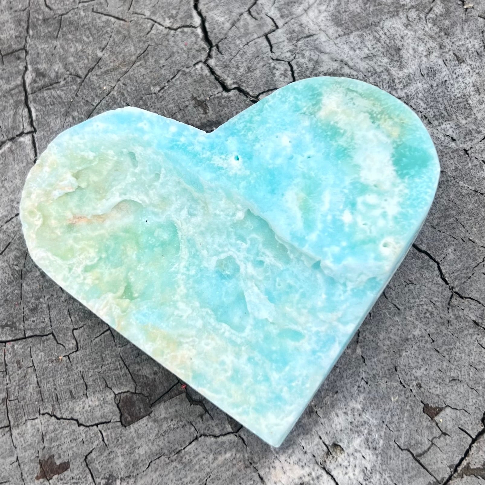 Blue Aragonite Heart