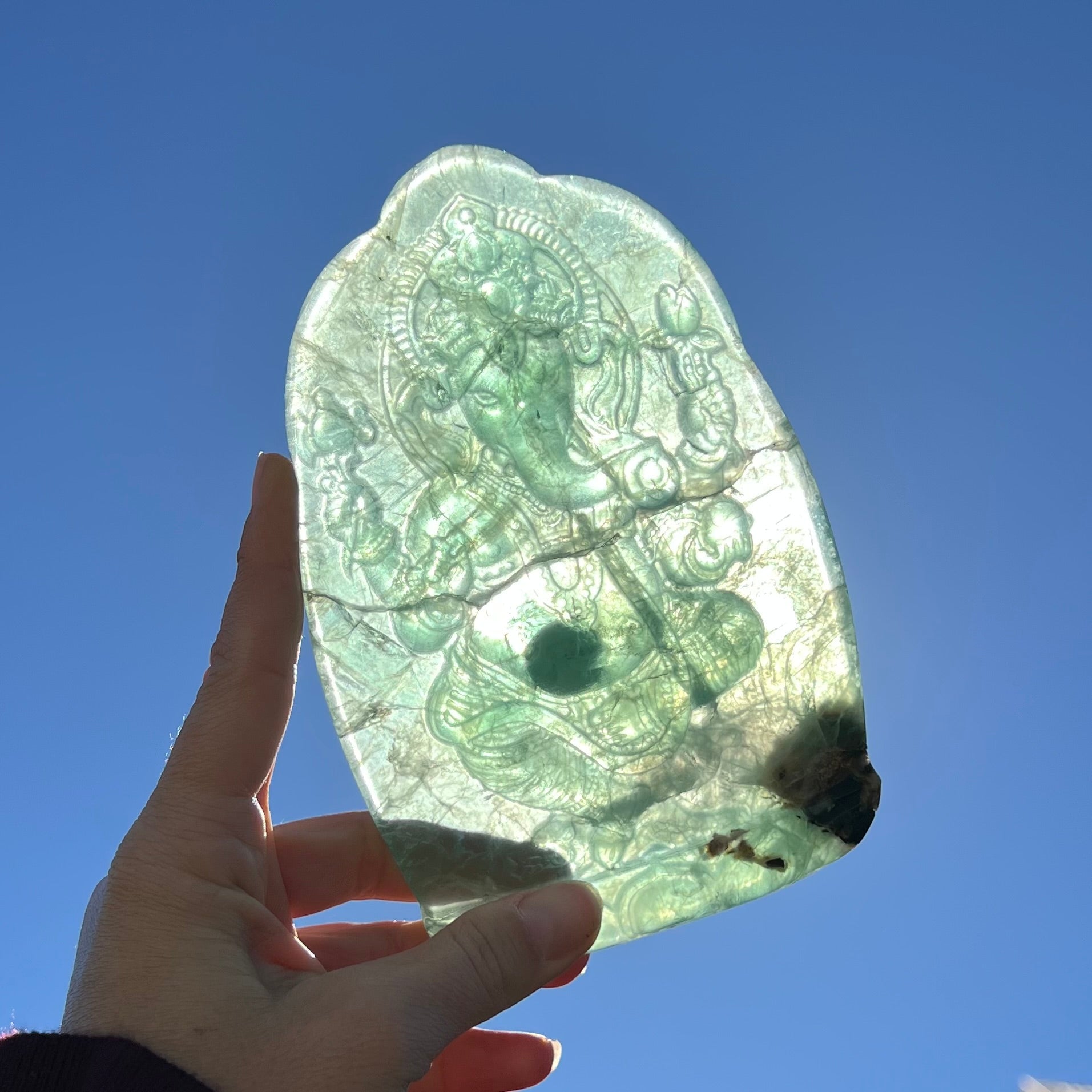 Green Fluorite Ganesh