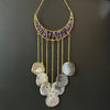 Amethyst ~ Dyed Agate ~ Moon Hanger ~ Gold