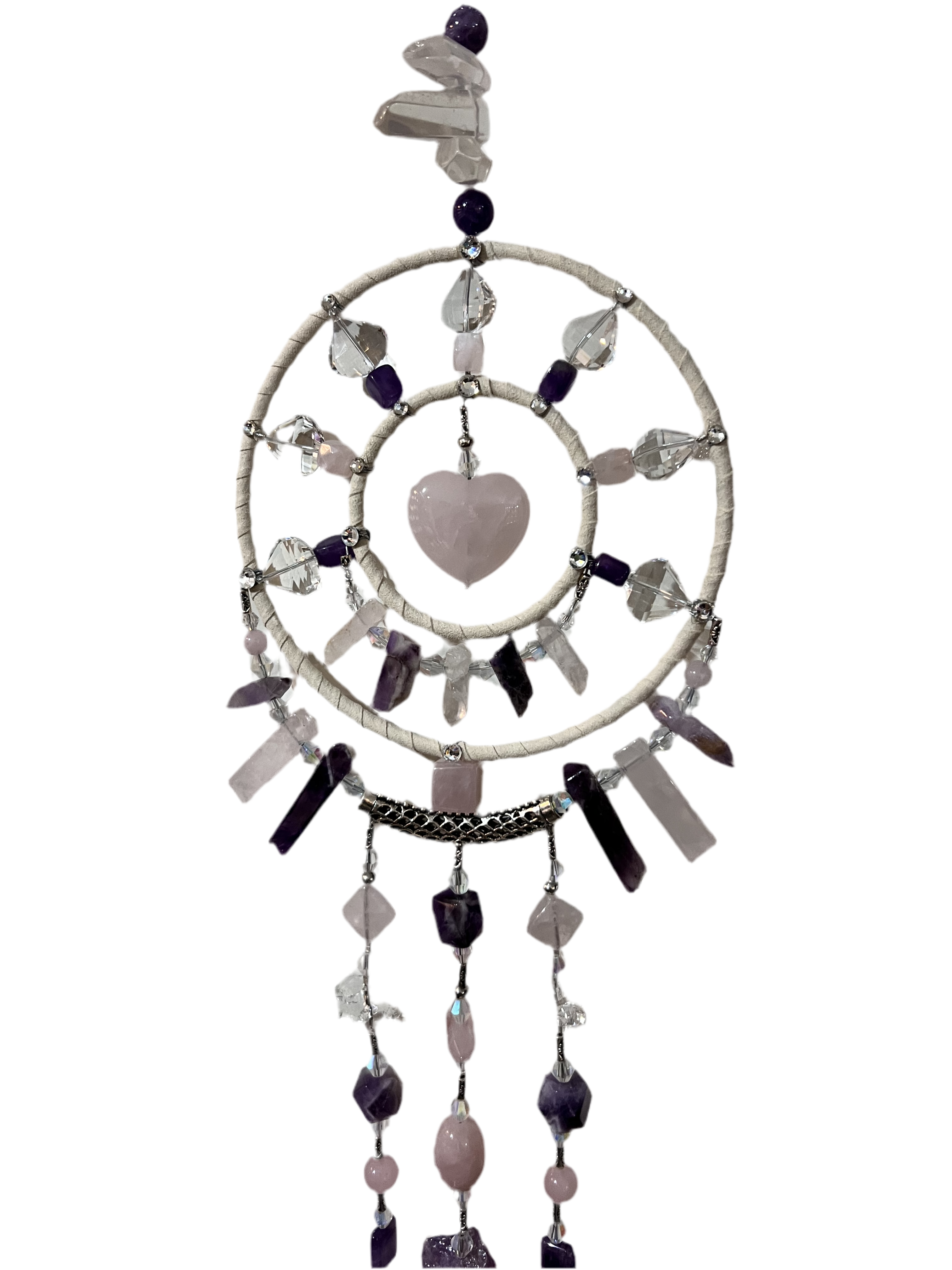 Extra Large Dream Catcher | Amethyst, Rose Quartz & Clear Quartz