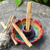Palo Santo Soapstone Burner ~ Chakra Rainbow