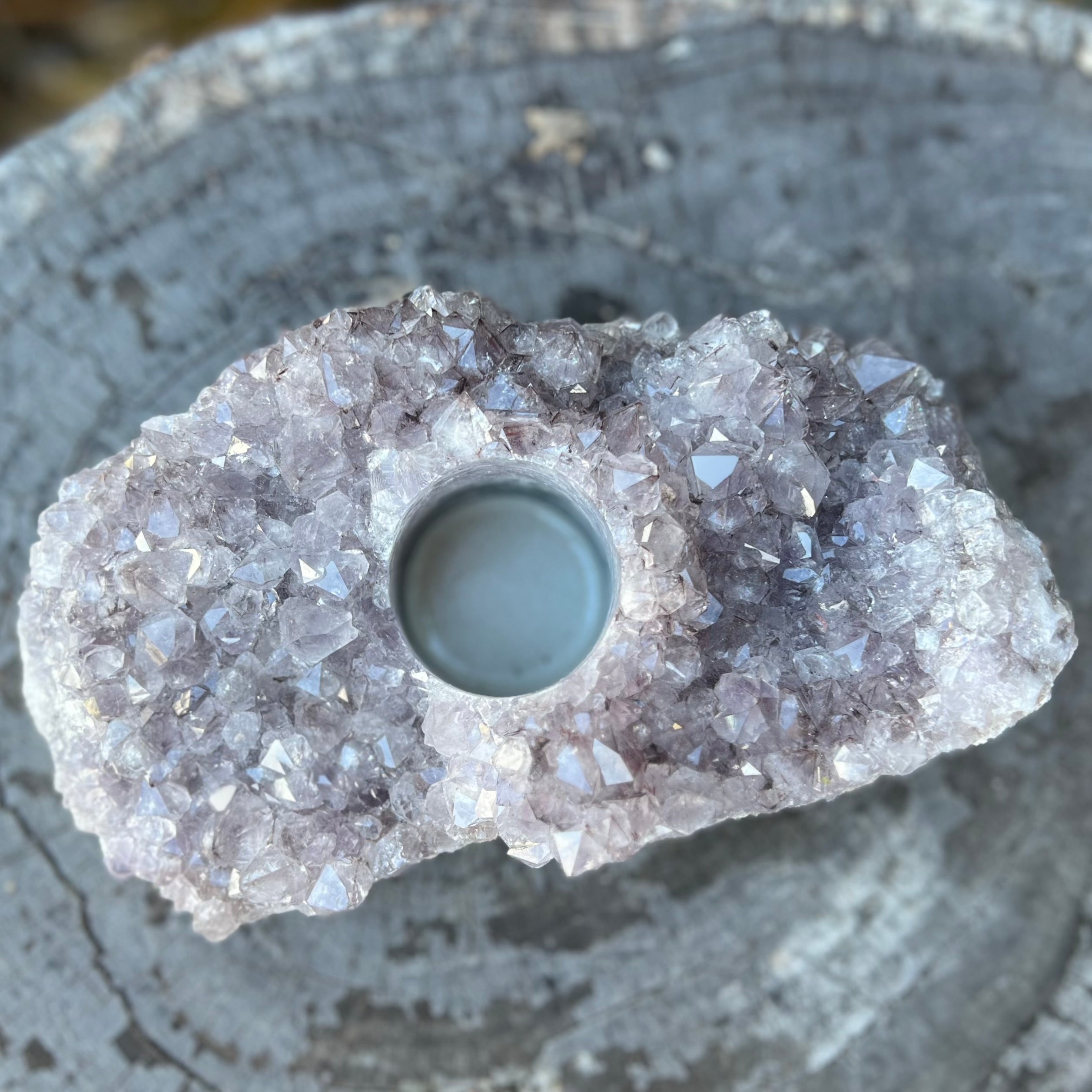 Amethyst Tea Light Candle Holder
