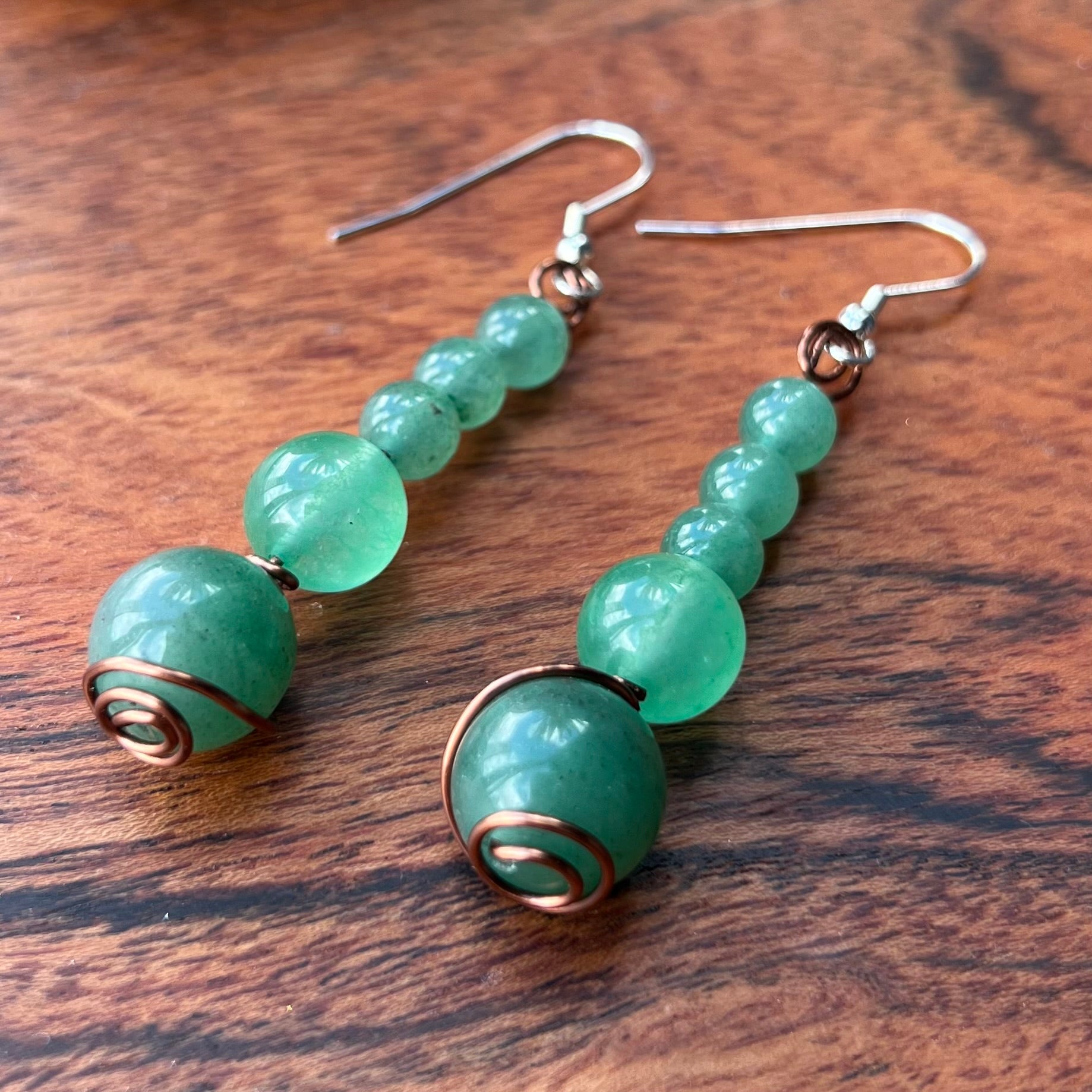 Muse Forged ~ Artesian Green Aventurine Earrings