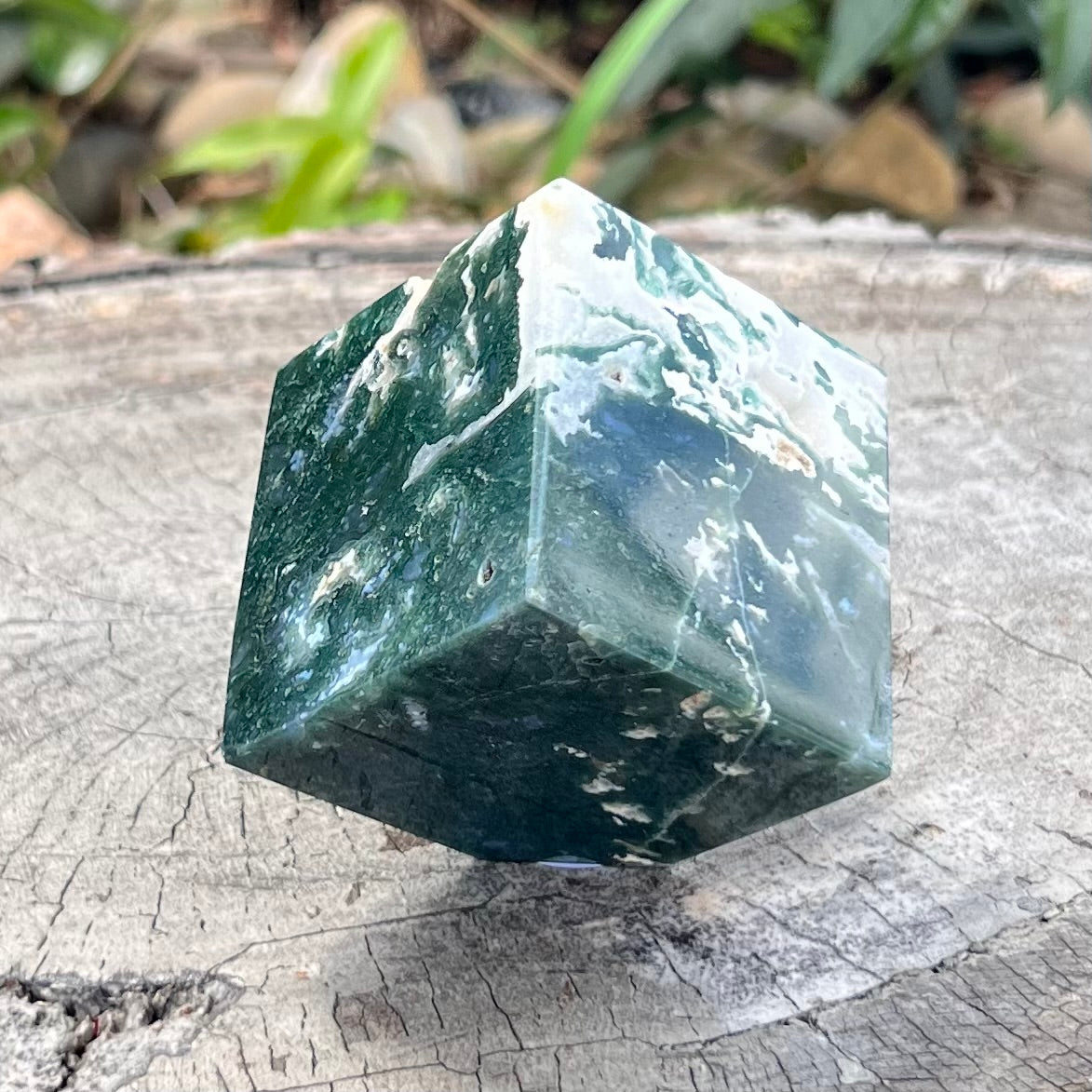 Moss Agate Cube