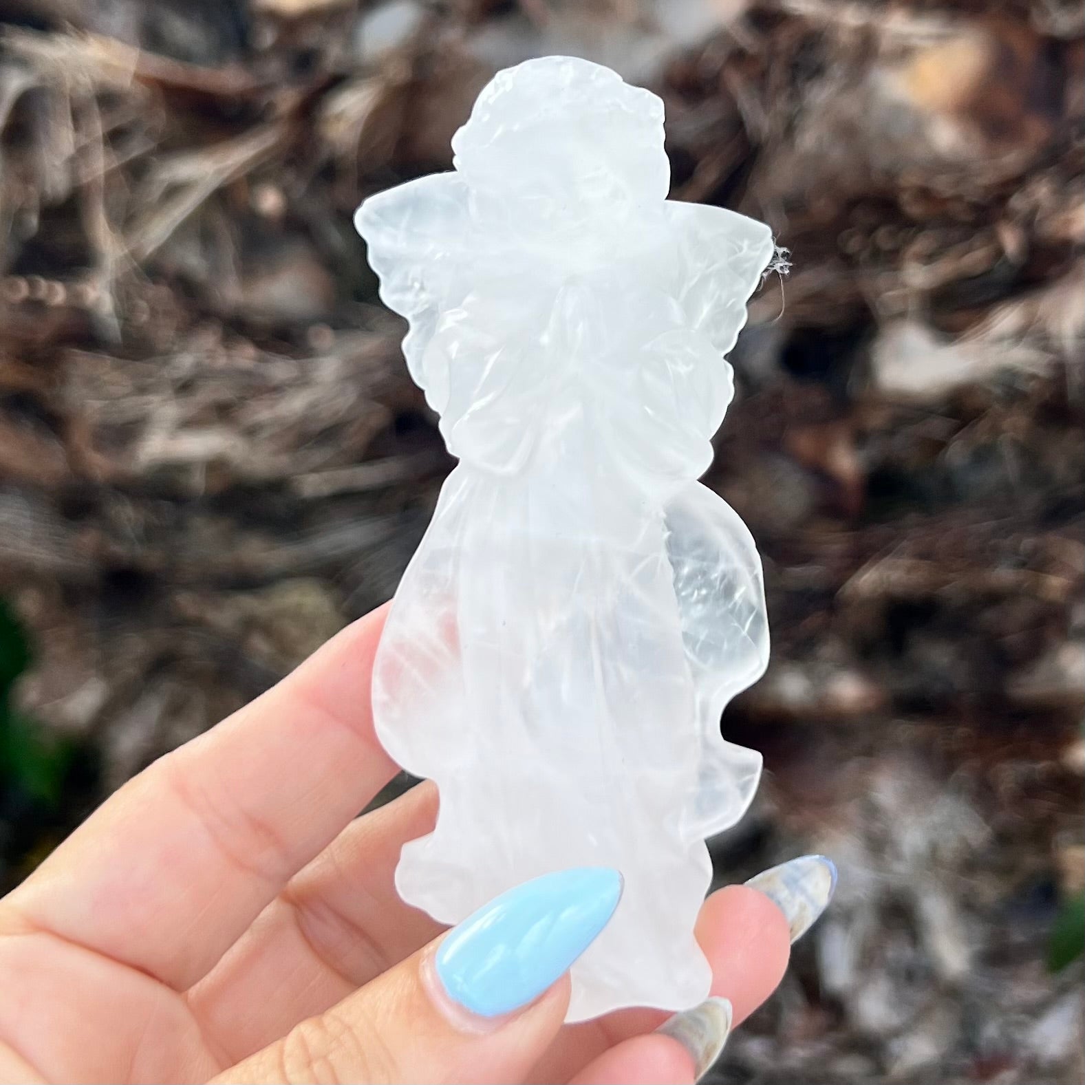 Memorial Angel ~ Clear Quartz Carving