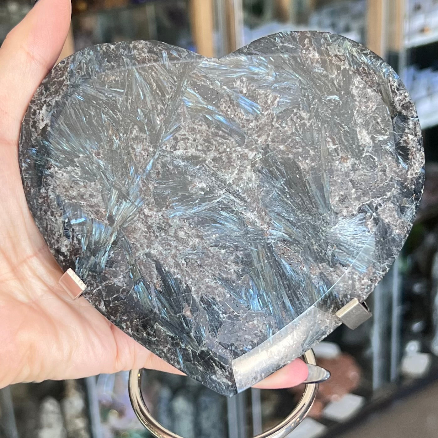 Large Astrophyllite Heart on Stand