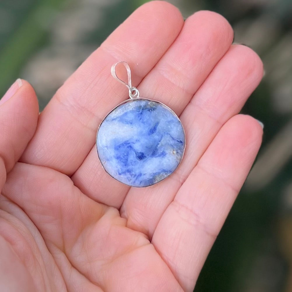 Round Dumortierite Pendant