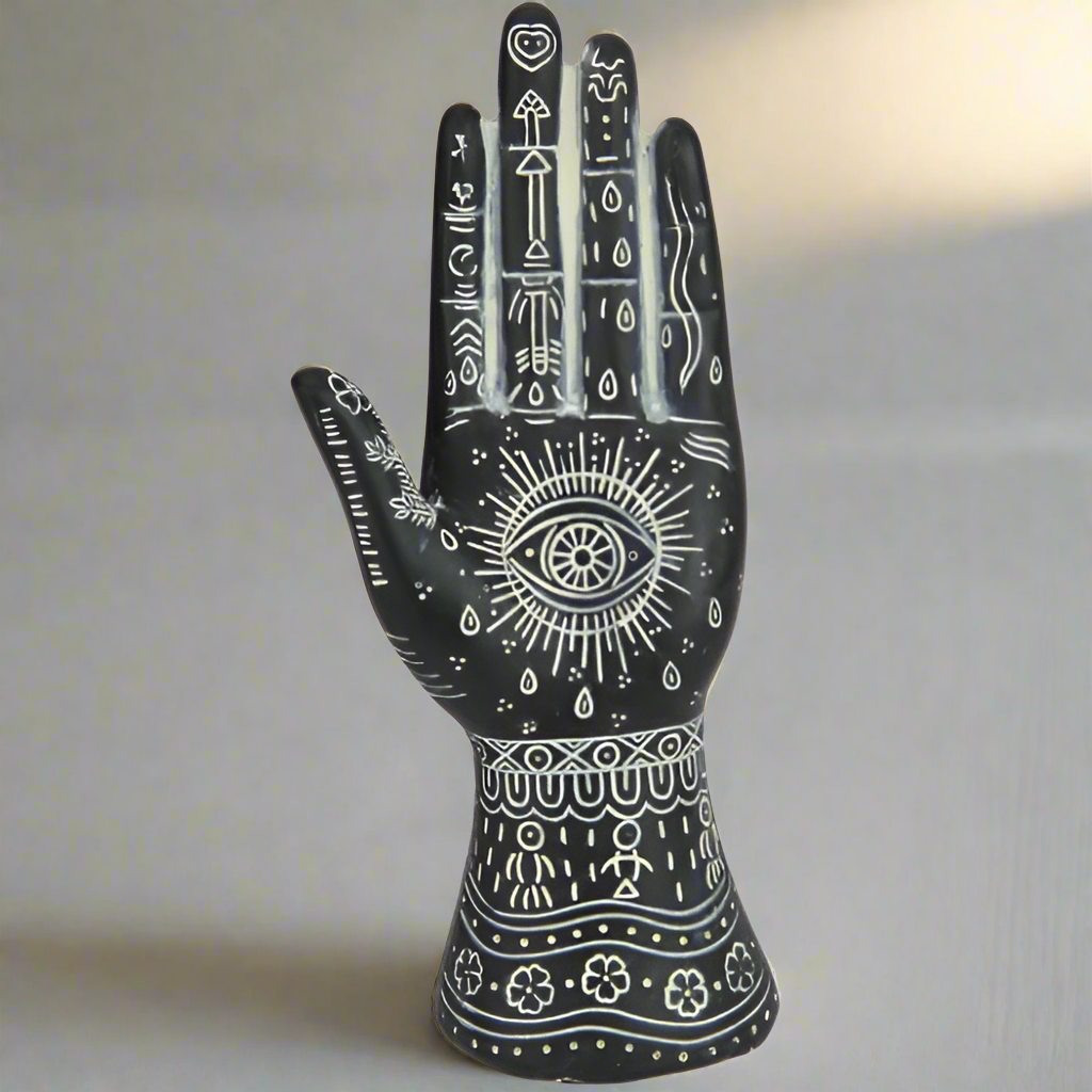 Hamsa Protection Palmistry Hand ~ White
