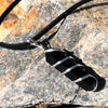 Black Obsidian Pencil Point Spiral Wrap Pendant